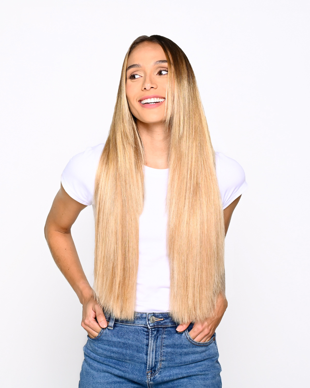 Arabian Root Tap Ponytail Hair Extension - Warm Brown Golden Blonde