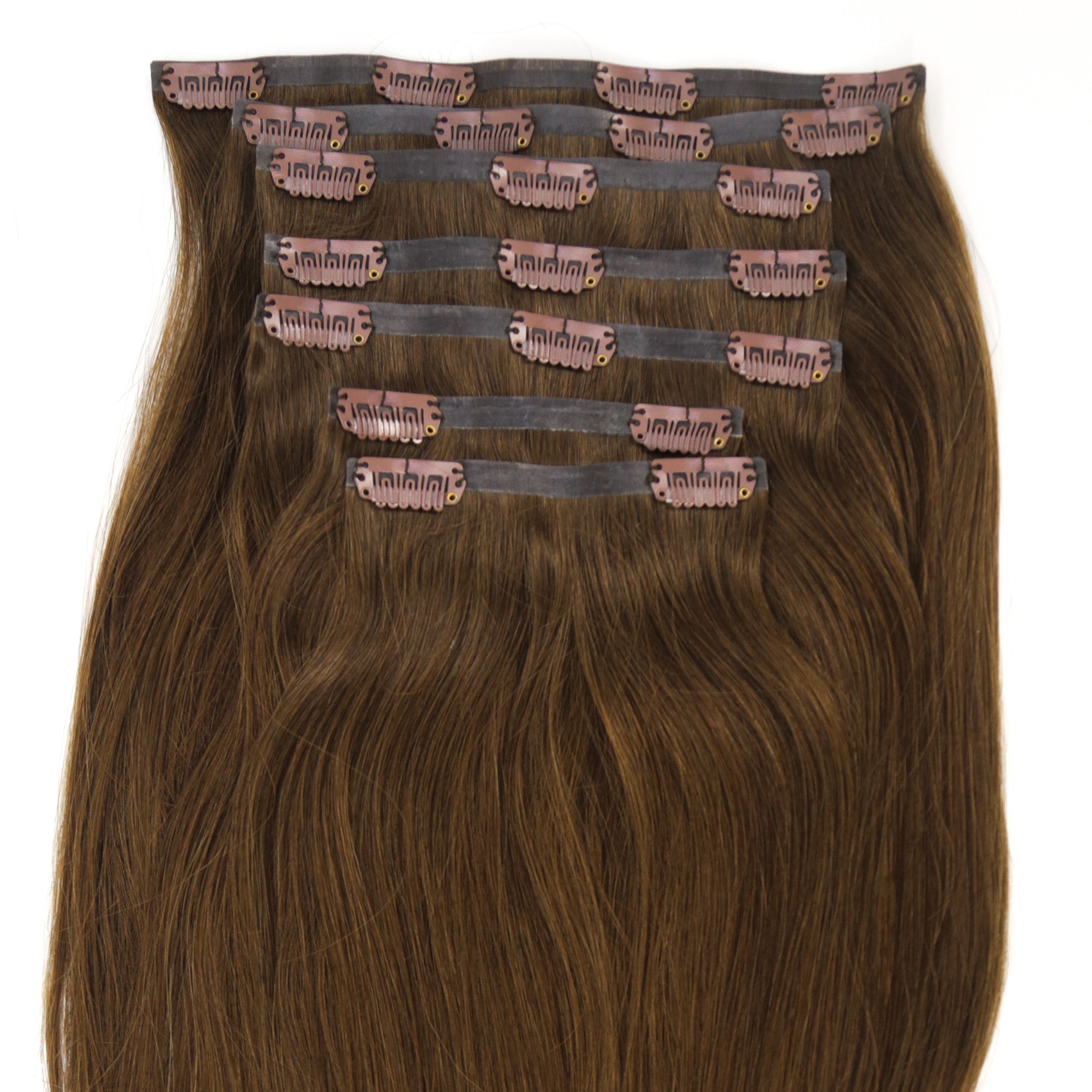 #4 Medium Brown Ultra Narrow Clip In Hair Extension