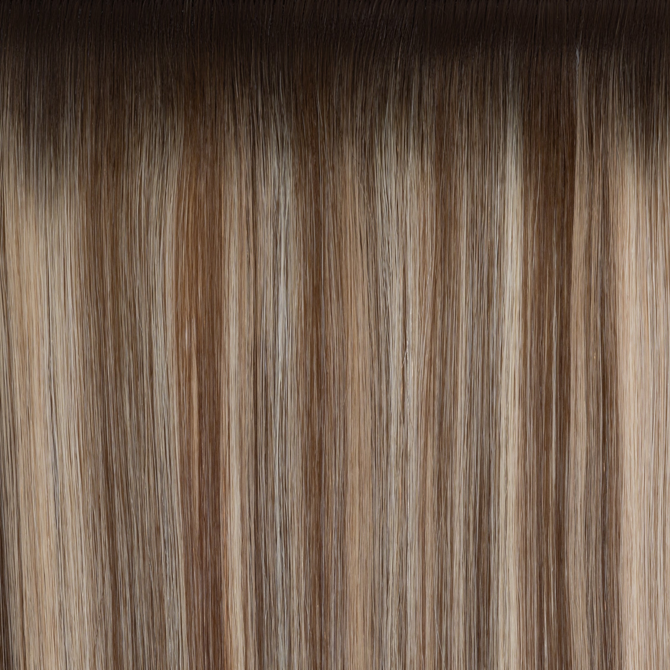 Medium Brown Beige Blonde 'Echo' Root Tap Blend Sample Clip In Hair Extension