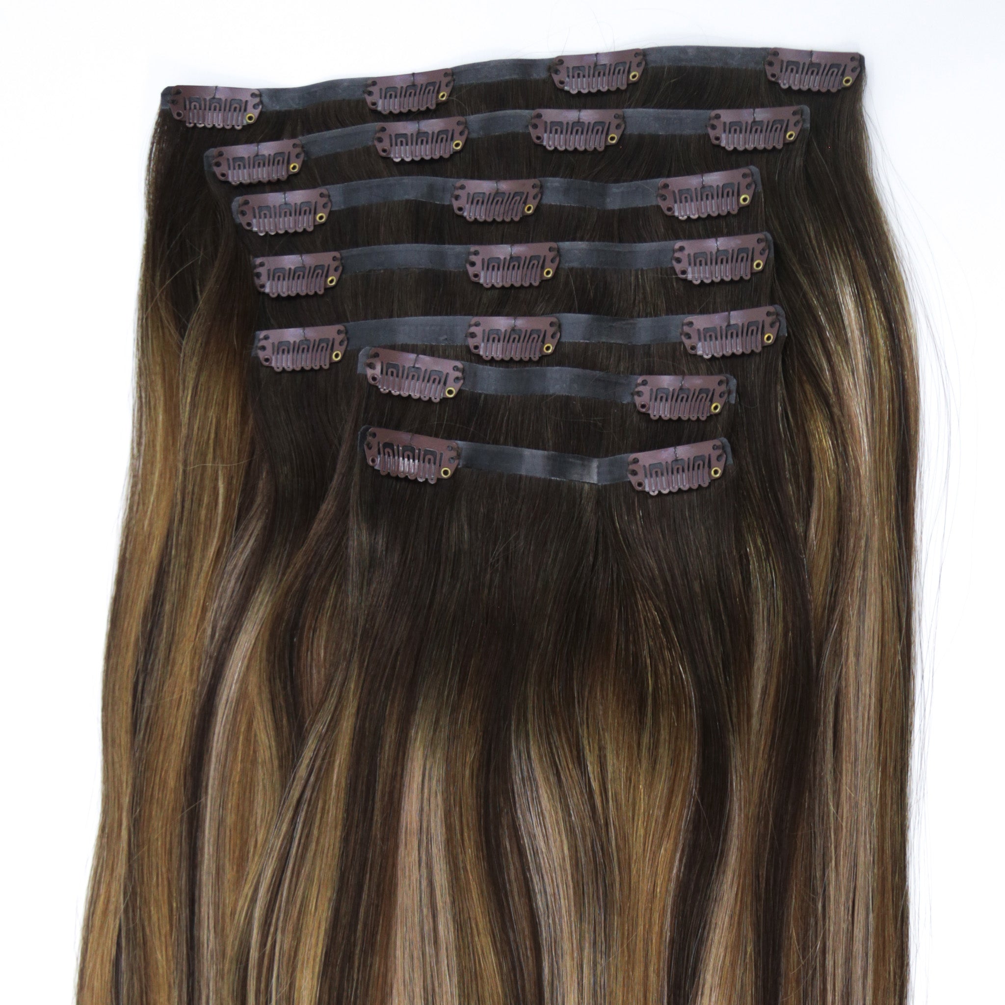 #Pacific Balayage Ultra Narrow Clip In Hair Extensions