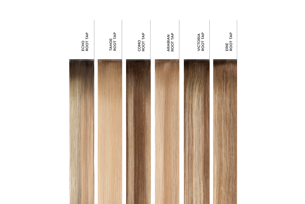 Echo Root Tap Sample Clip In Hair Extension - Medium Brown Beige Blond ...